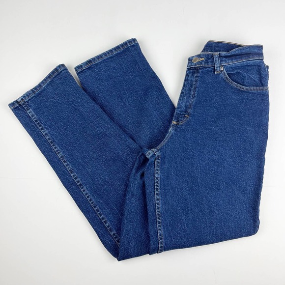 CHIC Women's Blue High Rise Medium Wash Denim Mom Straight Leg Jeans - Picture 8 of 14